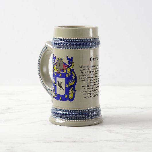 Garcia Family Crest Stein Bierpul (Voorkant links)