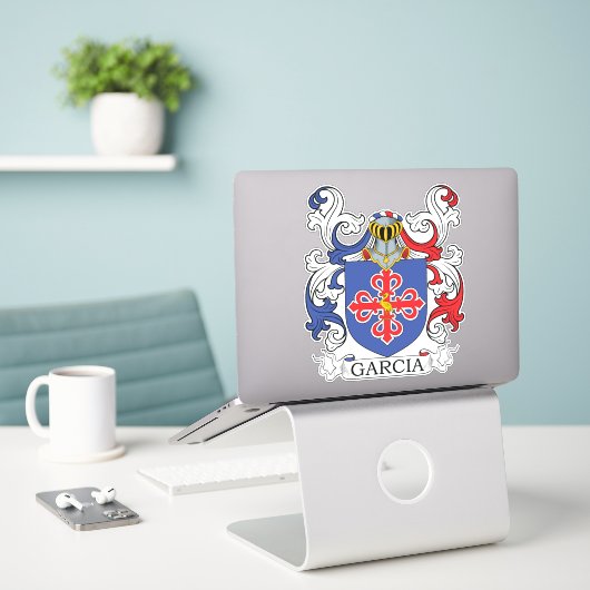 Garcia Family Crest Sticker (Laptop op bureau)