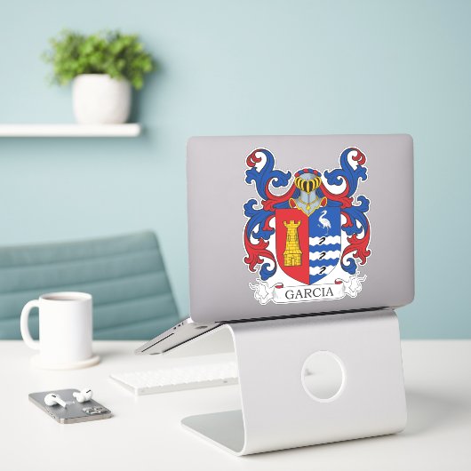 Garcia Family Crest Sticker (Laptop op bureau)