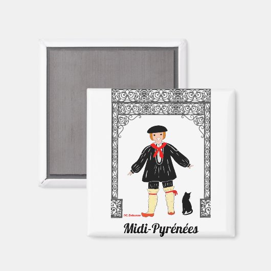 Garcón de Midi-Pyrénées, Frankrijk Magneet (Voorkant / Achterkant)