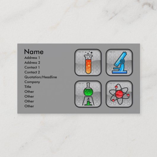 Garcya.us_ScienceIcons, naam, adres 1, adressen.. Visitekaartje (Voorkant)