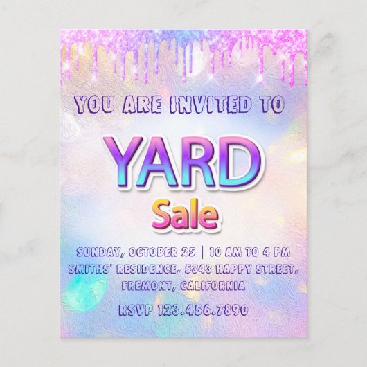 Gard Sale Garage Sale Holografen Vonk Flyer (Voorkant)