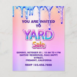 Gard Sale Garage Sale Holografisch Roze Blauwe Dri Flyer