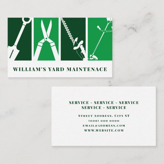 Gard tools professioneel groen wit visitekaartje (Voorkant / Achterkant)