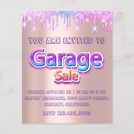 Gard Verkoop Verkoop Verkoop Holografen Roze Flyer (Voorkant)
