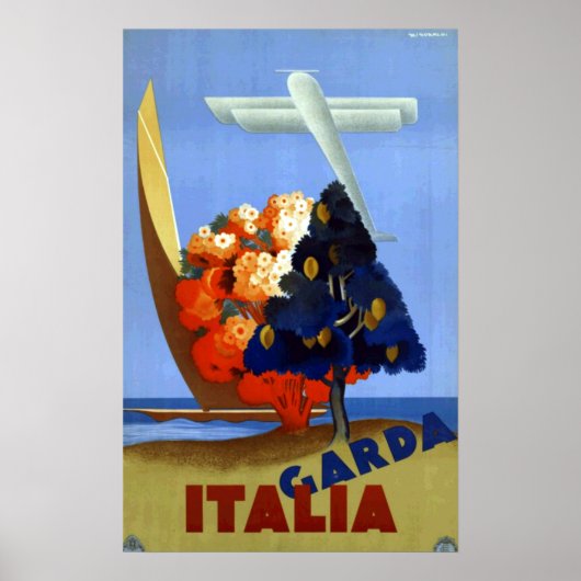  Garda Italië Europa Luchtvaart Poster (Voorkant)