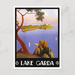 Garda Lake Italië — vintage-reis Briefkaart