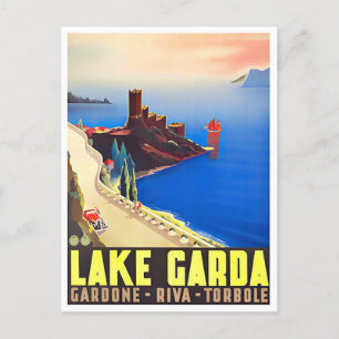 Garda Lake Italië — vintage-reis Briefkaart