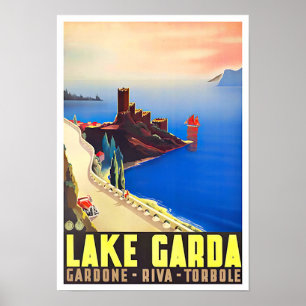 Garda Lake Italië — vintage-reis Poster