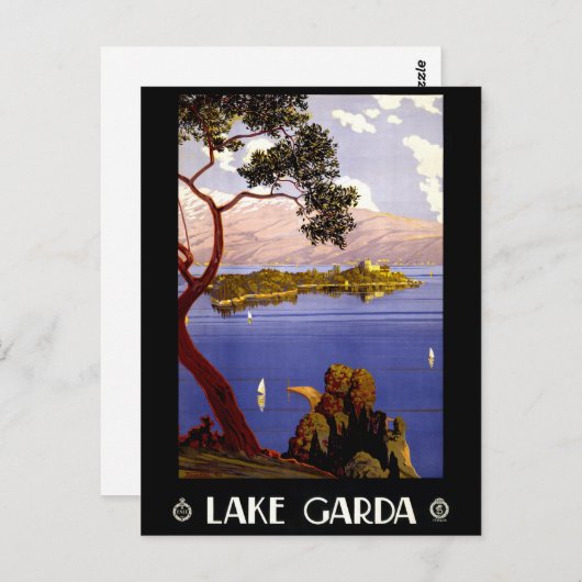 Garda Vintage Poster gerestaureerd Briefkaart (Voorkant / Achterkant)