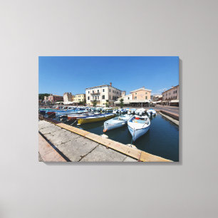 Gardameer Bardolino haven uitzicht canvas print