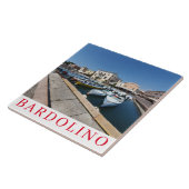 Gardameer Bardolino haven uitzicht keramische tege Tegeltje (Zijkant)