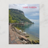 Gardameer houten pier uitzicht briefkaart (Voorkant)