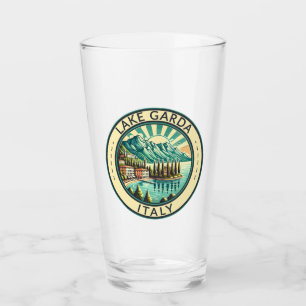 Gardameer Italië Illustratie Reizen Art Badge Glas