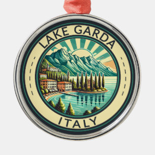 Gardameer Italië Illustratie Reizen Art Badge Metalen Ornament