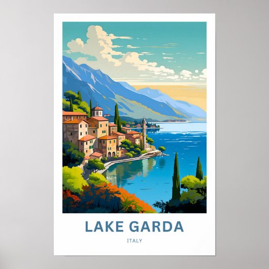 Gardameer Italië Reisprint Poster (Voorkant)