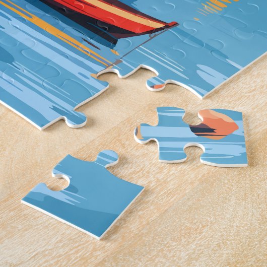 Gardameer Italië Travel Art Vintage Legpuzzel (Zijkant)