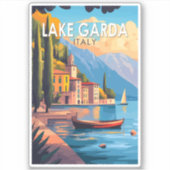 Gardameer Italië Travel Art Vintage Sticker (Voorkant)