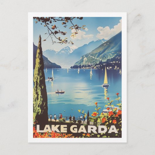 Gardameer Italië Vintage Beroemde Reisplaats Briefkaart (Voorkant)