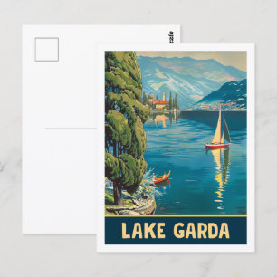 Gardameer Italië Vintage Beroemde Reisplaats Briefkaart