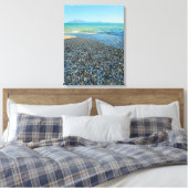 Gardameer kiezelstrand uitzicht canvas print (Insitu (Slaapkamer))