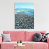 Gardameer kiezelstrand uitzicht canvas print (Insitu (Woonkamer))