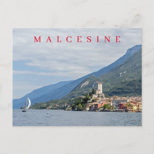 Gardameer Malcesine uitzicht briefkaart (Voorkant)