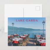 Gardameer restaurant aan het meer uitzicht briefka briefkaart (Voorkant / Achterkant)