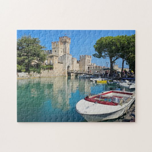 Gardameer Sirmione Castle uitzicht puzzel Legpuzzel (Horizontaal)