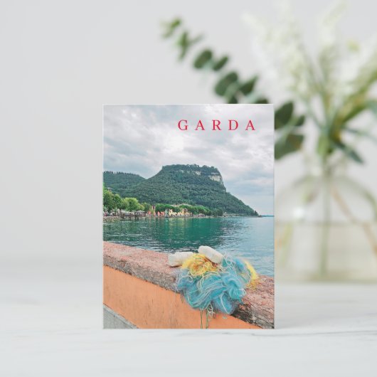 Gardameer visnetten uitzicht briefkaart (Staand voorkant)