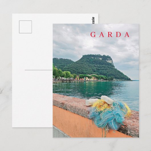 Gardameer visnetten uitzicht briefkaart (Voorkant / Achterkant)