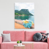 Gardameer visnetten uitzicht canvas print (Insitu (Woonkamer))