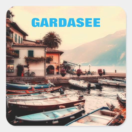 Gardasee Italien Vierkante Sticker (Voorkant)