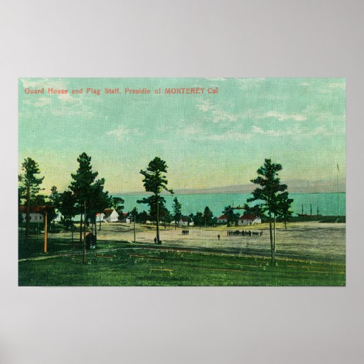 Garde House, Uitzicht Vlag bij Presidio Poster (Voorkant)