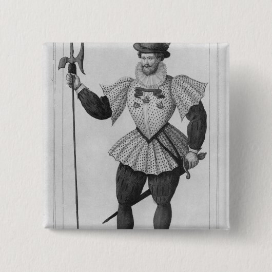 Garde van het provostship van Parijs Vierkante Button 5,1 Cm (Voorkant)