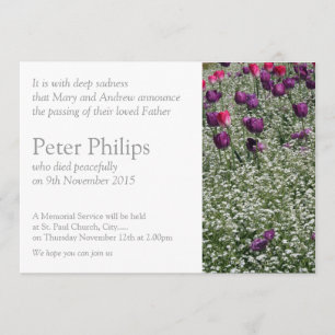 Garden 1 Memorial Funeral Announement Kaart