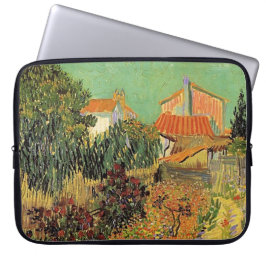 Garden achter een huis. Vincent van Gogh. Laptop Sleeve