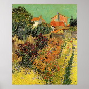 Garden achter een huis. Vincent van Gogh. Poster