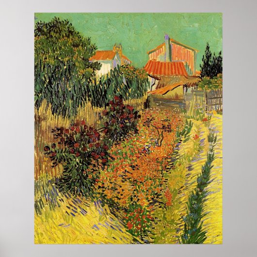 Garden achter een huis. Vincent van Gogh. Poster (Voorkant)