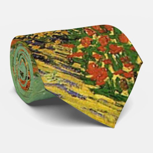 Garden achter een huis. Vincent van Gogh. Stropdas (Opgerold)