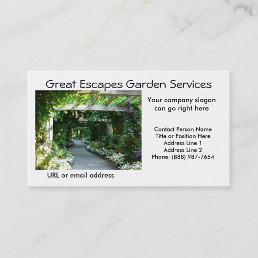 Garden Arbor Walkway Business Card Template Visitekaartje (Voorkant)