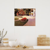 Garden at Yerres, fine art painting, Poster (Keuken)