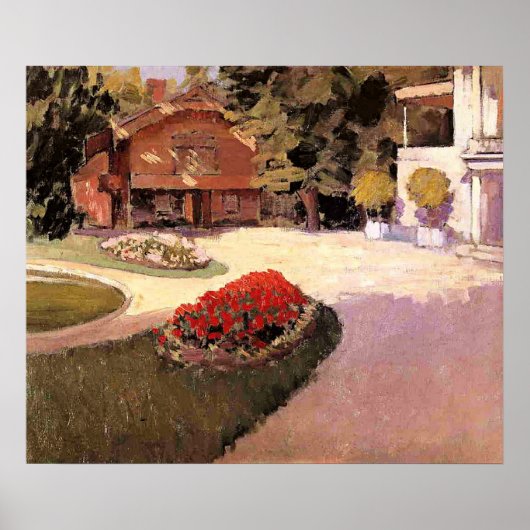 Garden at Yerres, fine art painting, Poster (Voorkant)