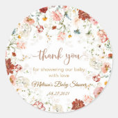 Garden Baby Bloom Baby shower  Ronde Sticker (Voorkant)