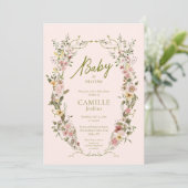 Garden Baby in Bloom Baby shower Invitation Kaart (Staand voorkant)