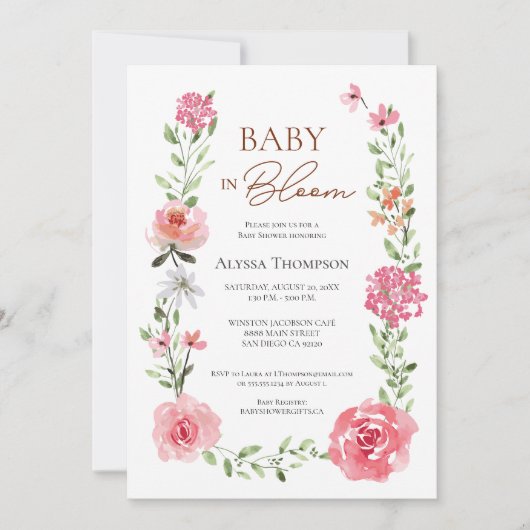 Garden Baby in Bloom Baby shower Kaart (Voorkant)