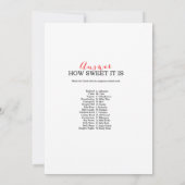 Garden Baby shower Game w antwoord 5x7 formaat Kaart (Achterkant)