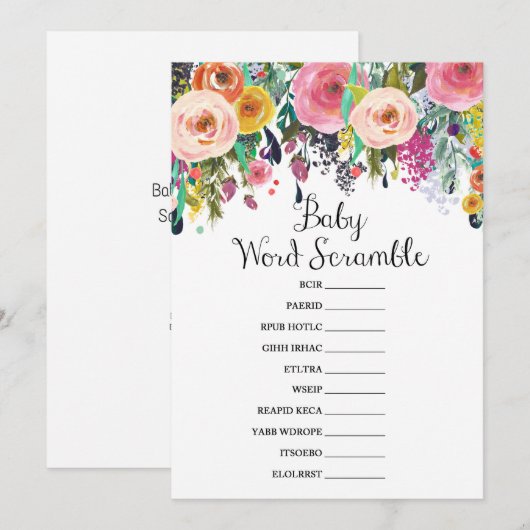 Garden Baby shower Game w antwoord 5x7 formaat Kaart (Voorkant / Achterkant)