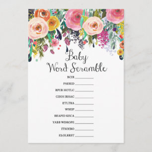 Garden Baby shower Game w antwoord 5x7 formaat Kaart