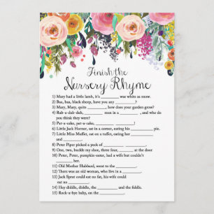 Garden Baby shower Game w antwoord 5x7 formaat Kaart